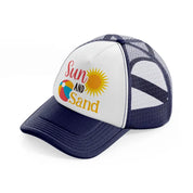 sun and sand navy blue and white trucker hat