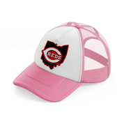 cincinnati fan-pink-and-white-trucker-hat