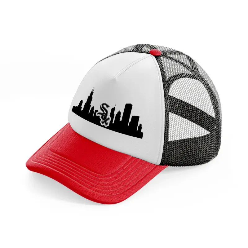 chicago white sox city shape-red-and-black-trucker-hat