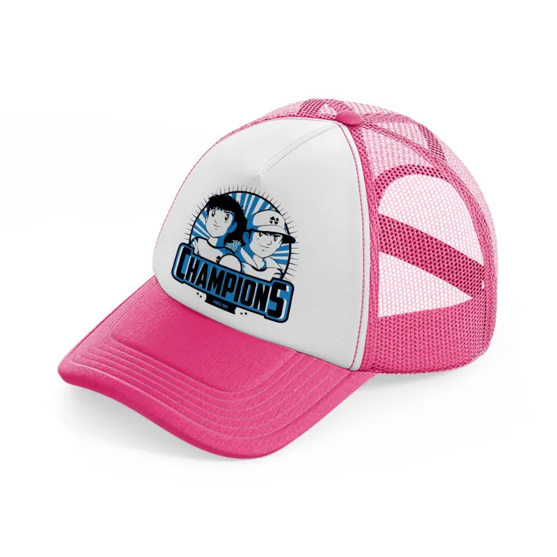 captain tsubasa neon pink trucker hat