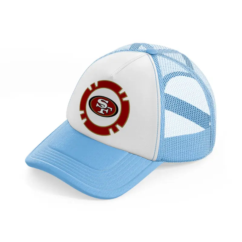 emblem sf 49ers-sky-blue-trucker-hat