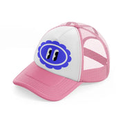 flower blue-pink-and-white-trucker-hat
