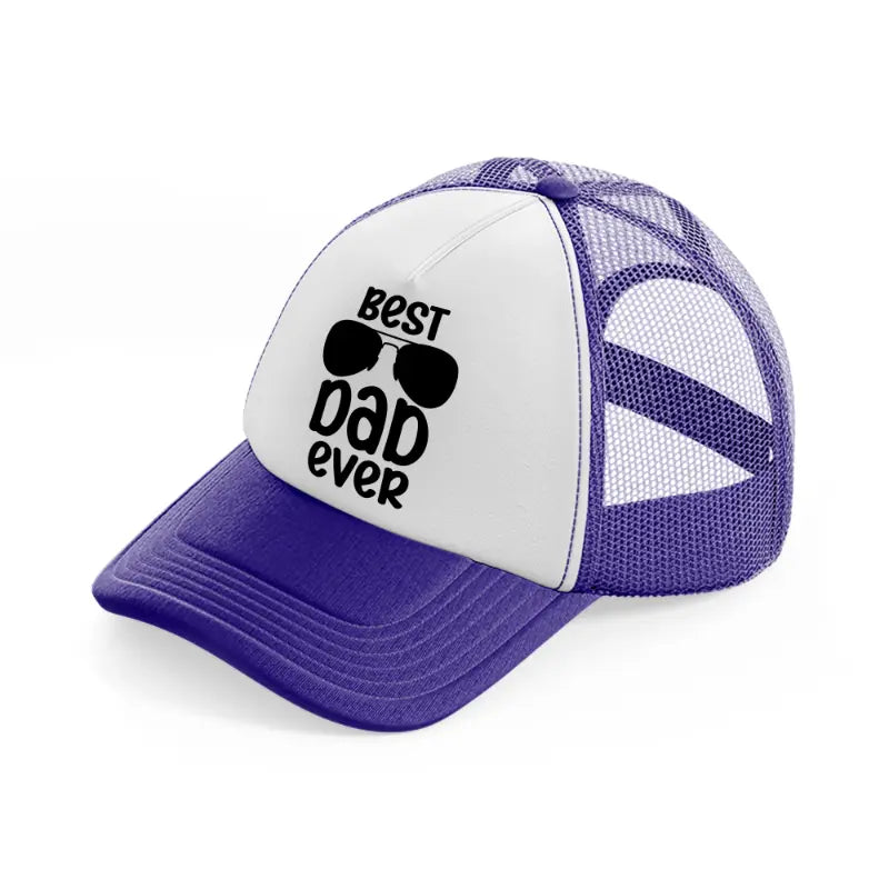 best dad ever glasses-purple-trucker-hat