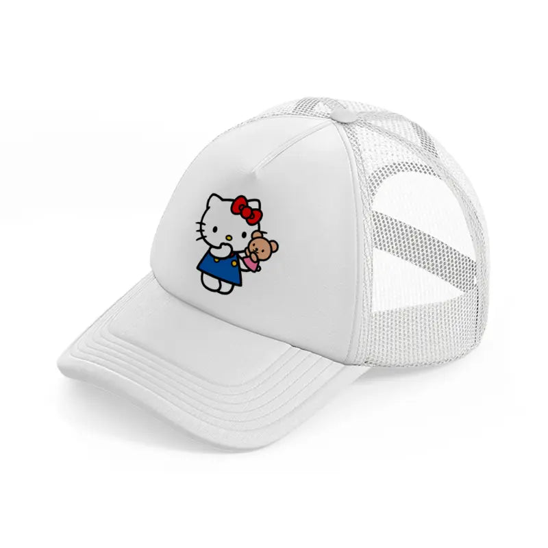 hello kitty puppet white trucker hat