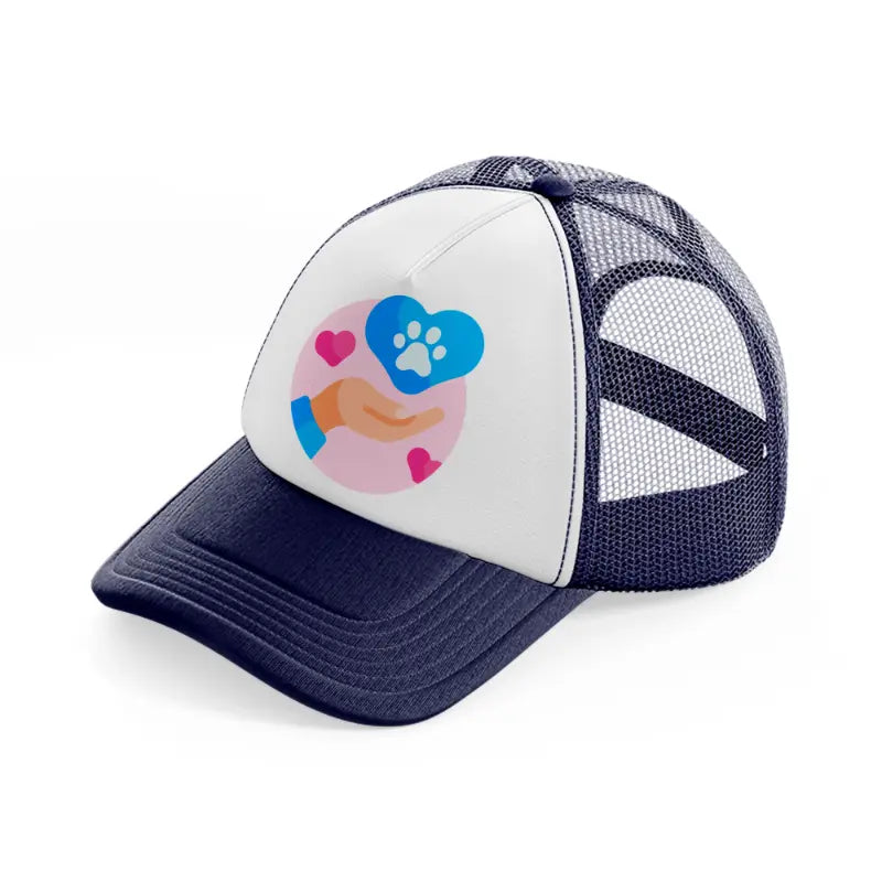 pet care (2) navy blue and white trucker hat