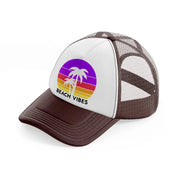 beach vibes retro sun-brown-trucker-hat