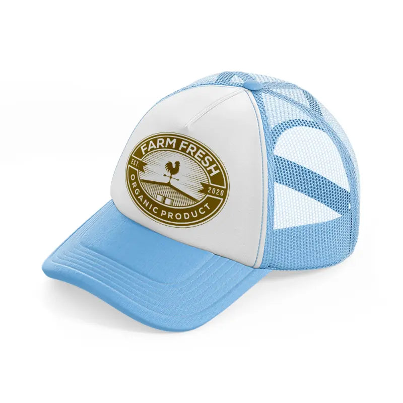 farm fresh organic product-sky-blue-trucker-hat