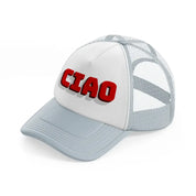 ciao red grey trucker hat