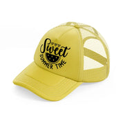 sweet summer time b&w-gold-trucker-hat