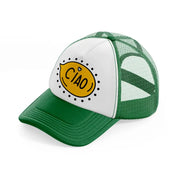 ciao yellow-green-and-white-trucker-hat