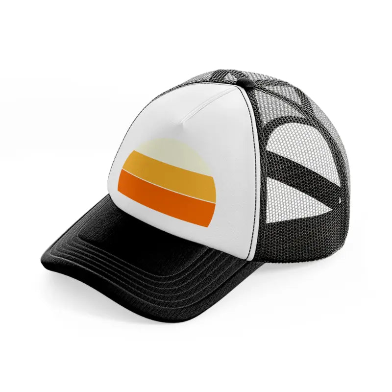 sun retro black and white trucker hat