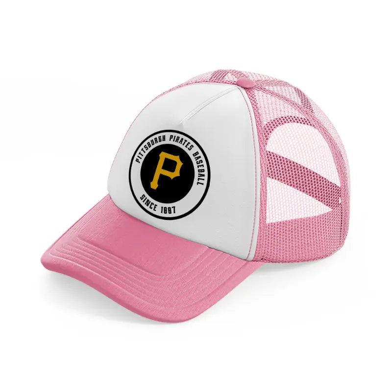 pittsburgh pirates baseball since 1887-pink-and-white-trucker-hat