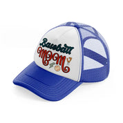 basebal mom sticker-blue-and-white-trucker-hat