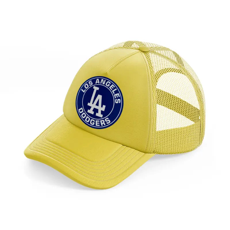 los angeles dodgers badge-gold-trucker-hat