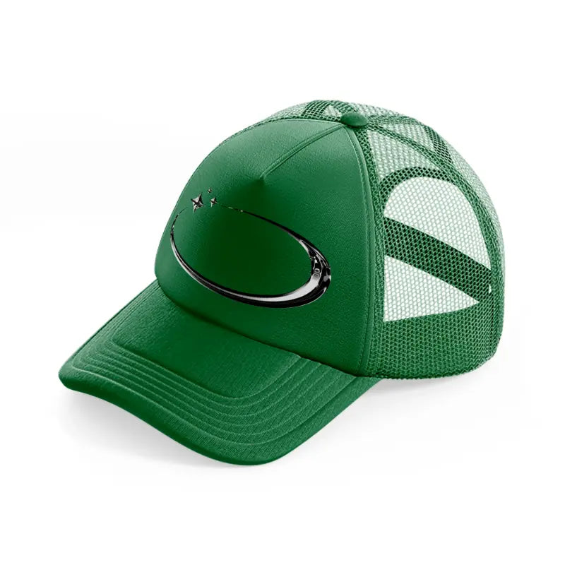 oval green trucker hat