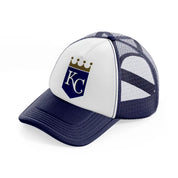 kansas city badge-navy-blue-and-white-trucker-hat