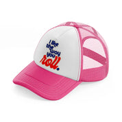 groovy love sentiments gs 04 neon pink trucker hat