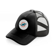 miami dolphins white badge-black-trucker-hat