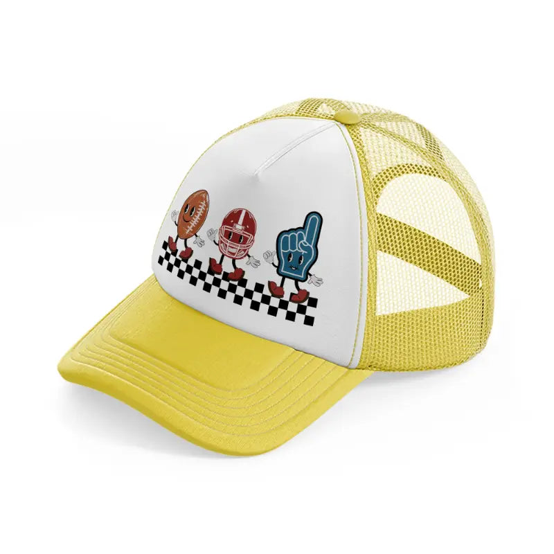 game cartoon yellow trucker hat