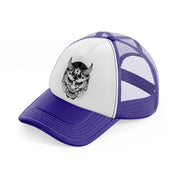 dark evil skull art-purple-trucker-hat
