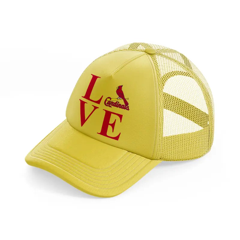 love cardinals-gold-trucker-hat