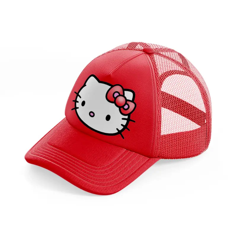 hello kitty emoji-red-trucker-hat