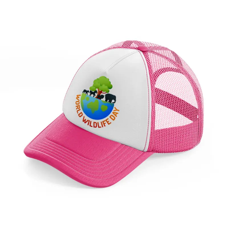 world-wildlife-day (4)-neon-pink-trucker-hat