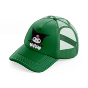 bat kitty green trucker hat