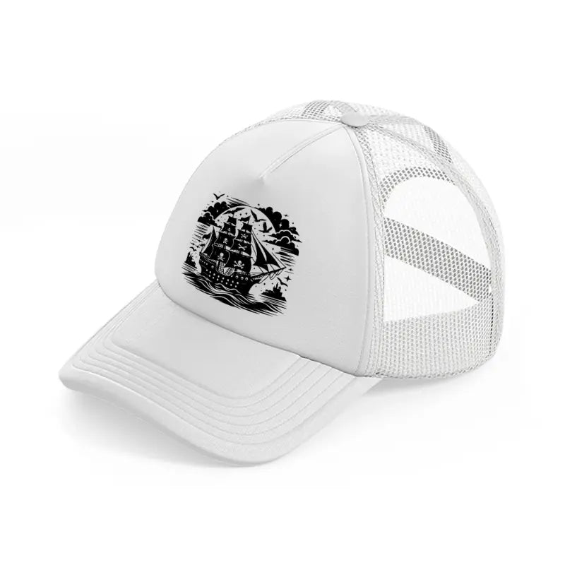 ship black-white-trucker-hat