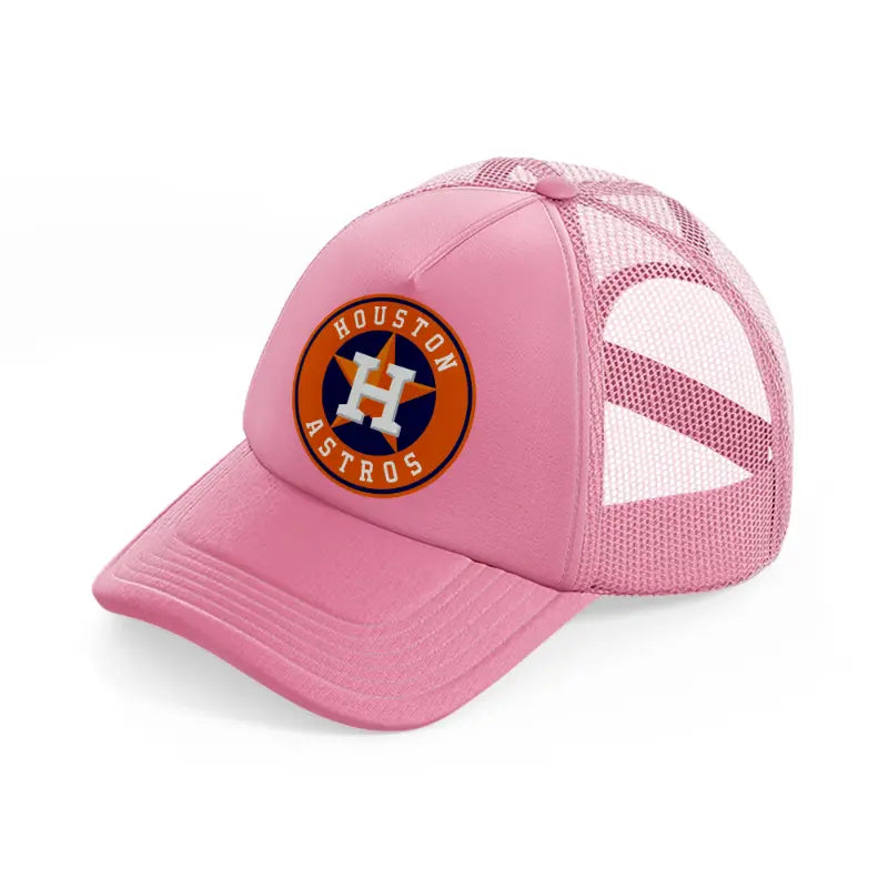 houston astros orange badge-pink-trucker-hat