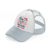 pour the wine his last name is mine grey trucker hat