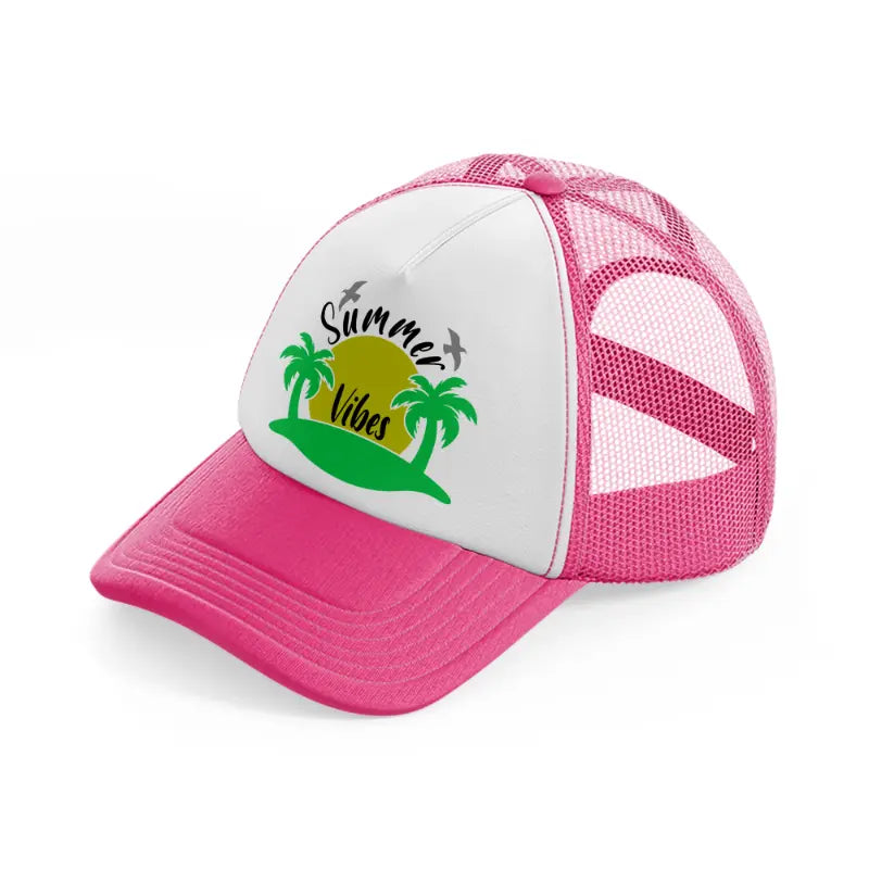 summer vibes lime neon pink trucker hat