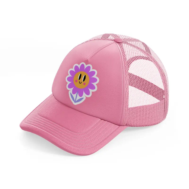 smiley flower-pink-trucker-hat
