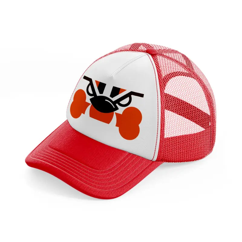 cleveland browns minimalistic-red-and-white-trucker-hat