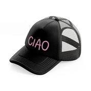 pink ciao-black-trucker-hat