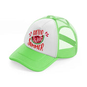 hello sweet summer-lime-green-trucker-hat