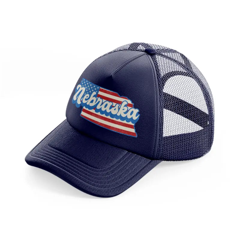 nebraska flag navy blue trucker hat