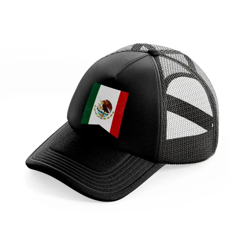 mexican flag-black-trucker-hat