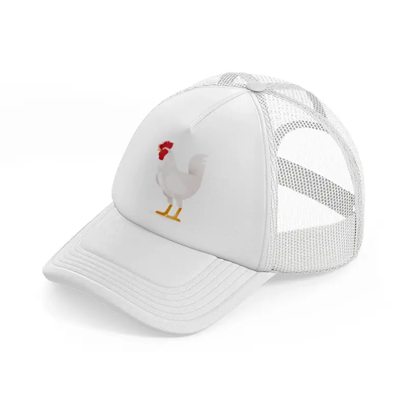 049-rooster-white-trucker-hat