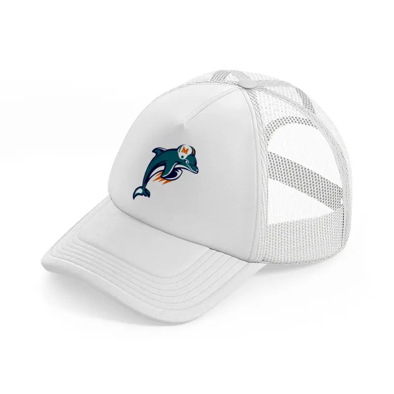 miami dolphins emblem-white-trucker-hat