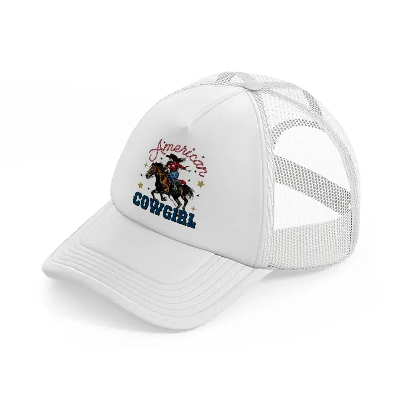 rustic ameircan cowgirl-white-trucker-hat
