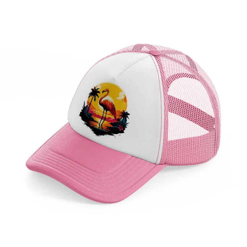 flamingo-pink-and-white-trucker-hat