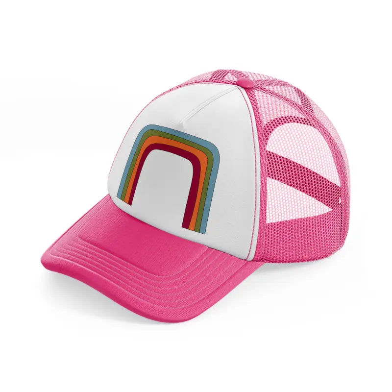 groovy shapes 02 neon pink trucker hat