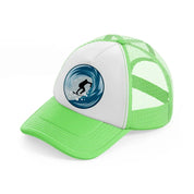 surfing lime green trucker hat