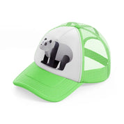 002 panda bear lime green trucker hat