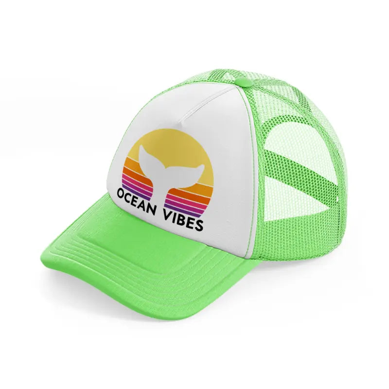 ocean vibes-lime-green-trucker-hat