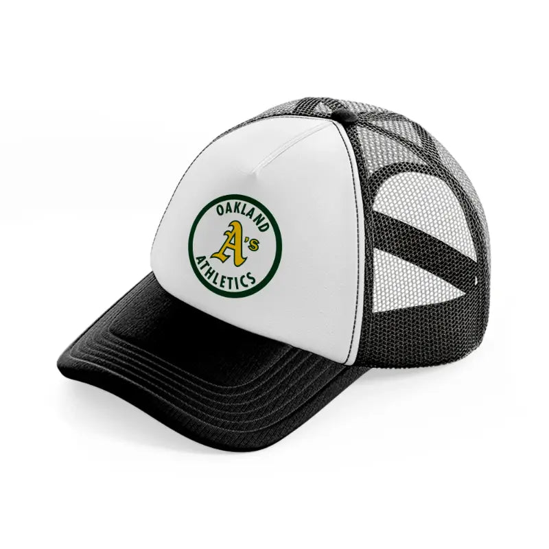 oakland athletics logo-black-and-white-trucker-hat