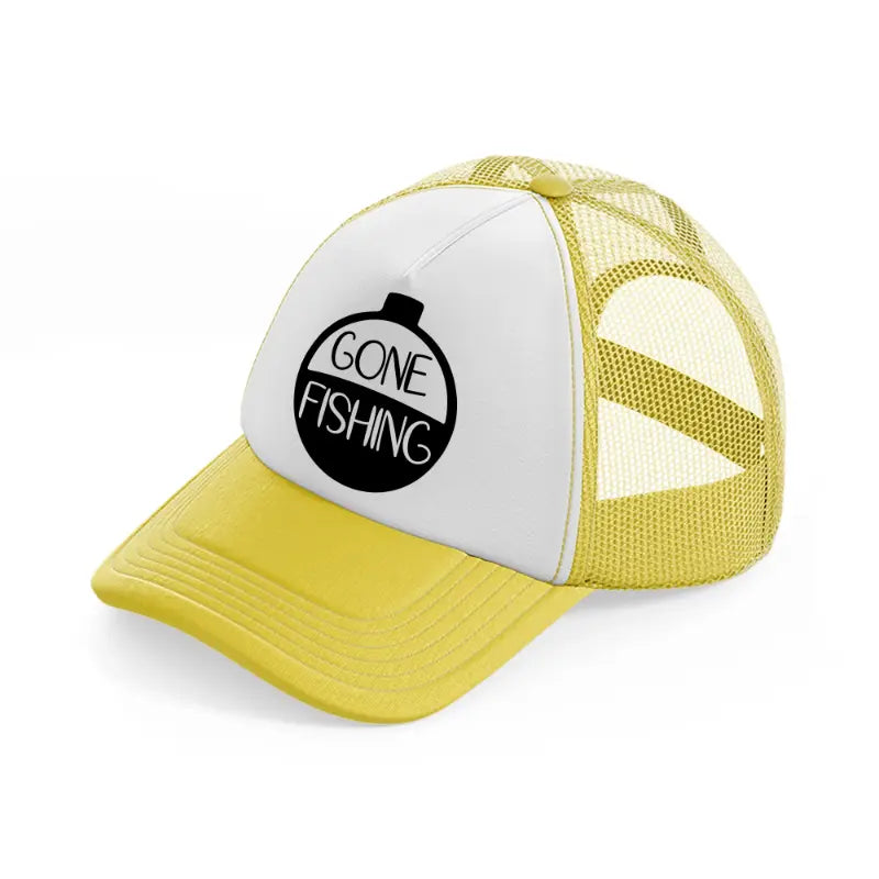 gone fishing vinyl yellow trucker hat