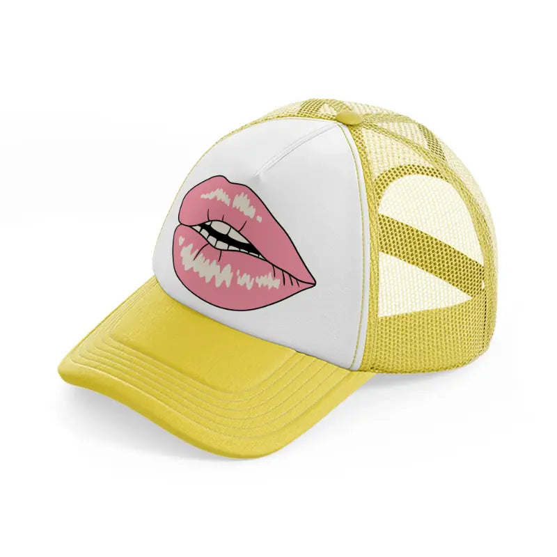 lips-yellow-trucker-hat