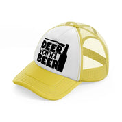deer and beer-yellow-trucker-hat